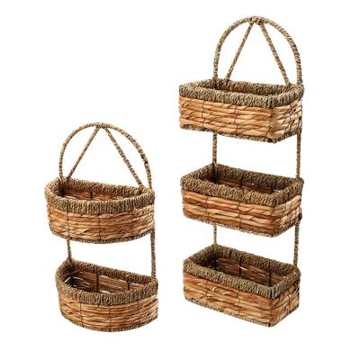 China New Design Eco-friendly Rattan Woven Wall Basket Decor Flower Basket For Decoration for sale