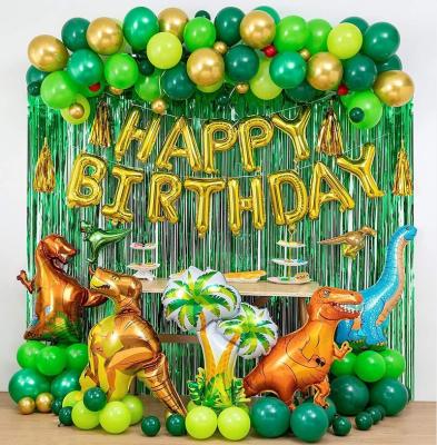 China Party Festival Supplies Dinosaur Birthday Party Decorations Balloons Arch Garland Kit Happy Birthday Balloons Curtains for Dino Themed Kid Party Shower for sale