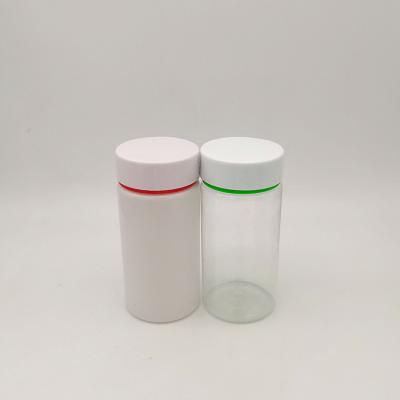 China Plastic Medicine 100ml 150ml 200ml 250cc PET Pill Bottle With Easy Pull Out Lid for sale