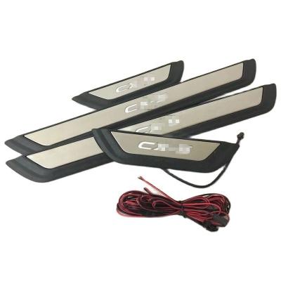 China Decoration+Protection Hot Sale LED Lights Car Door Sill Scuff Plates For Mazda CX-5 Stainless Steel LED Door Sills Covers CX5 for sale