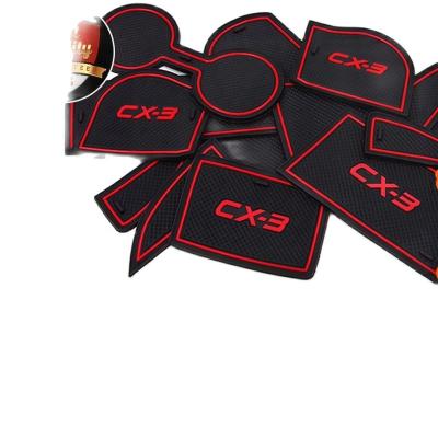 China Easy Installation Automotive Interior Trim For Mazda CX-3 2015-2020 Door Slot Mat CX3 Door Groove Anti Slip Mat Pad /Cup 13pcs Kit for sale