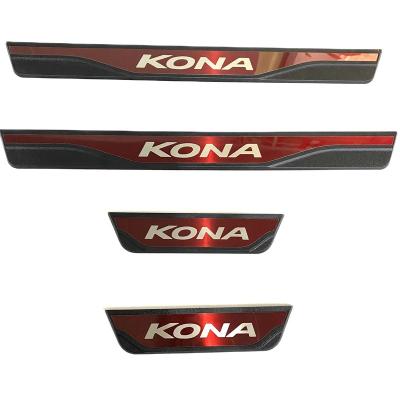 China Decoration+Protection Car Accessories Stainless Steel Door Sill Scuff Plate For HYUNDAI KONA 2018-2020 for sale