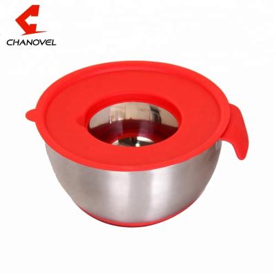 China Wholesale Stocked Housewares 16cm Stainless Steel Mixing Bowls With Lid And Handle for sale