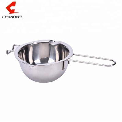 China Wholesale Chocolate Warmer Stainless Steel Bakeware Stocked Melting Bowl With Long Handle for sale