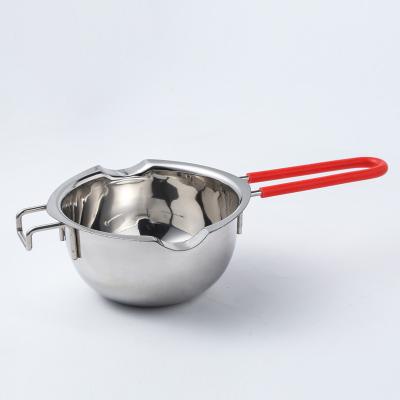 China Stainless Steel Double Boiler Stocked Pot 3 Cup Capacity Metal Melting Pot With Handle 600ml Heat Resistant Universal Insert Cast Iron Pan for sale