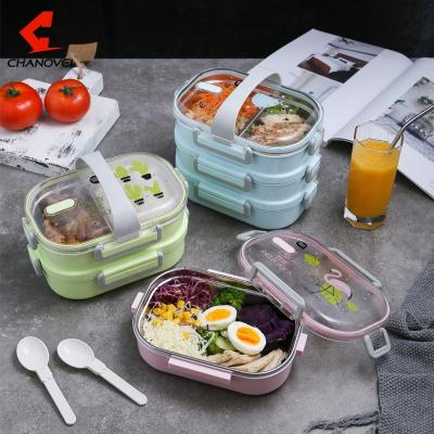 China Leakproof Freshness Preservation 18/8 Stainless Steel Lunch Box Food Storage Container With Compartments for sale