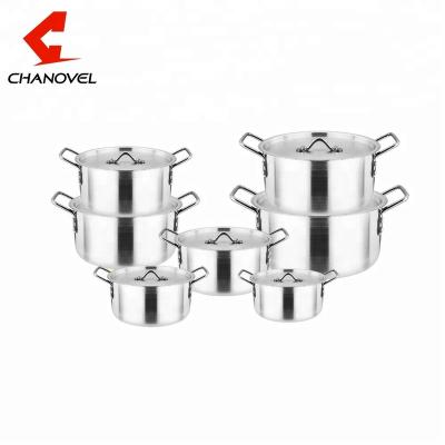 China Sustainable Aluminum Pot Stock 7pcs Pot Sets Cookware Sets With Lid for sale