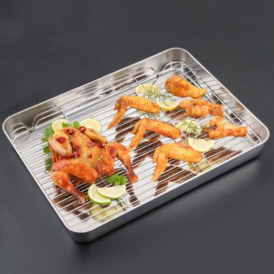 China Durable Dishwasher Safe Stored Pan Cake Lasagna Oven Rectangular Sheet Stainless Steel Baking Pan Roaster Pasta Baking Cookie for sale