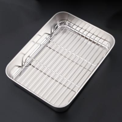 China Commercial Grade Stored Pan Stainless Steel Cookie Baking Cake Sheet Covers With Heavy Duty Heavy Duty Cooling Rack Holder Thick Gauge for sale