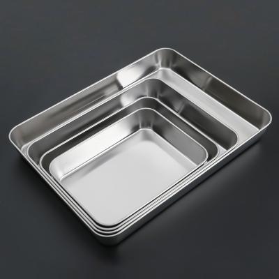 China Large Half Deep Stored Pans Tray Bakeware Toaster Oven Pan Rectangle Silver Baking Pans for Home Kitchen Use for sale