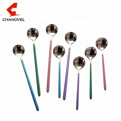 China High Quality Long Stocked Stainless Steel Handle Spoon For Mixing And Stirring for sale