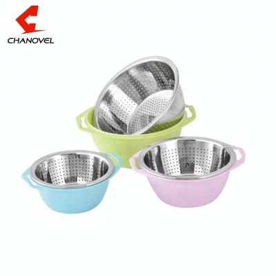 China Sustainable Colored 304 Stainless Steel Colander for sale