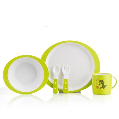 China 100% Biodegradable Unbreakable Colorful Safety Kids Polylactic Acid Tableware For Dinner for sale