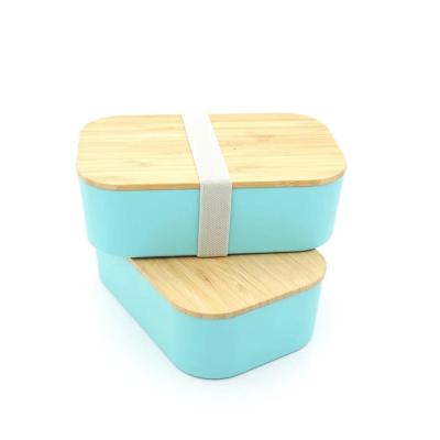 China Kitchen Food Container Microwavable Box With Lid Bamboo Bowl Made From Plasma Cornstarch Bamboo Bowl for sale