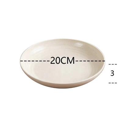 China Viable Straw BPA Free Plastic Food Dish Microwave Dish Safe 20cmWheat Salad Cake Dishes Unbreakable Dinner Dishes for sale