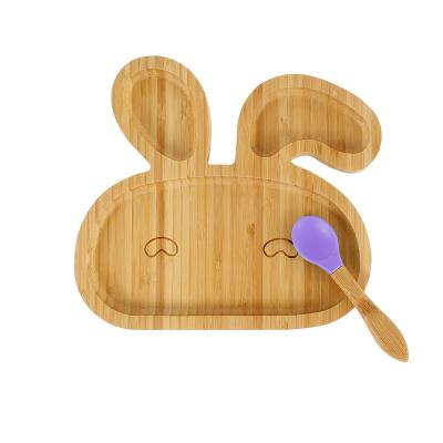 China Sustainable Multiple Shapes Dinnerware Eco - Friendly Feeding Wood Plates Bamboo Dishes Baby Kids for sale