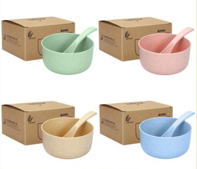 China Sustainable Unbreakable Cereal Salad Soup Bowls - Wheat Straw Bowls 16 Oz 4 Pcs Lightweight Bowls For Camping for sale