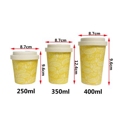 China 250ml 350ml 400mlEco-Freindly Sustainable Feature Drinkware Bamboo Fiber Material Coffee To Go Cup for sale