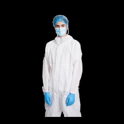 China Waterproof Elastic Cuff Disposable Blank With Hooded Coverall for sale