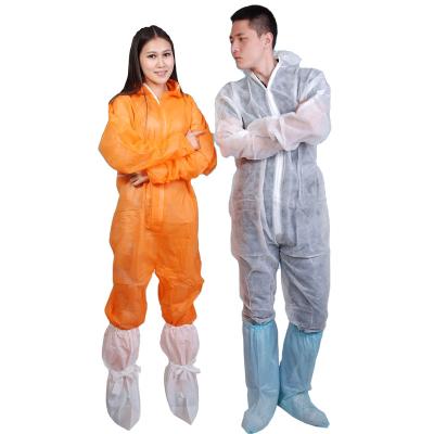 China White Disposable Elastic Cuff SF Coveralls With Hood for sale