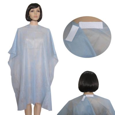 China With tie on or with stick closure beauty salon disposable hair cutting cape for sale