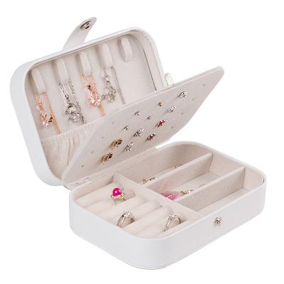 China Wholesale Free Sample Leather Box Custom Travel Jewelry PU Jewelry Storage Organizer Boxes For Ring Earings Necklace Bracelet for sale