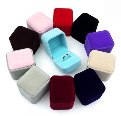 China Wholesale Custom Velvet Logo Ring Box Jewelry Packaging Box Velvet for sale