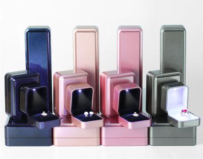 China Wholesale Led Luxury Plastic Jewelery Box Light Weight Custom High Quality Packaging Gift Box For Ring Earings Necklace for sale