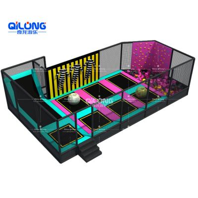 China With Protective Net Kids Playground Activity Equipment Factory Price Modular Indoor Trampoline Park For Sale for sale