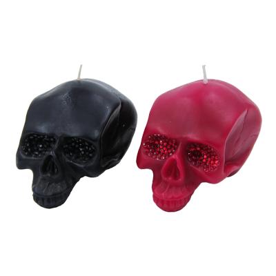 China Halloween Flameless Custom Handmade Party Decorative Skull Candle for sale