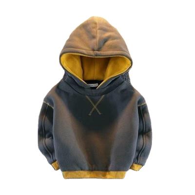 China Add wool 2021 new and small medium children with velvet and thick sweater and autumn jacket baby spring boy hoodie for sale