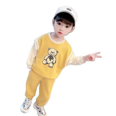 China Casual female baby sports 2021 new fashionable clothes long sleeve spring and autumn children's suit girls two-piece set for sale