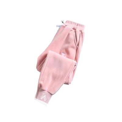 China Girls Winter Loose Corduroy Casual Pants Color Fade Proof Girls Pants With Fluffy Thick Overwear for sale