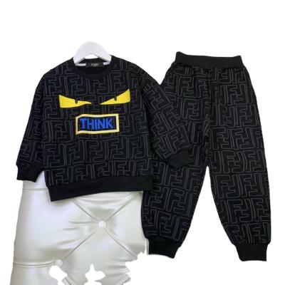 China Autumn 2021 new leisure pair of handsome cotton sweaters and pants for boys and girls babies in college children's suit for sale