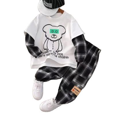 China Leisure children's autumn clothes 2021 new casual fashion baby alien suit boys and children two sets for sale