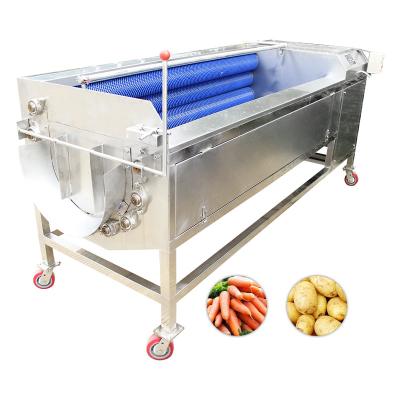 China Factory LIGONG Roller Brush Automatic Snack Food Cleaning Machine Spray Washer Mango for sale