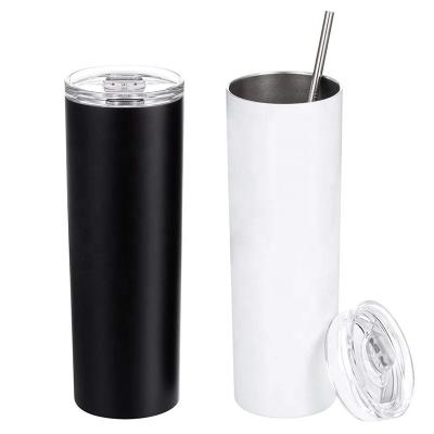 China Sustainable Wholesale Double Wall Vacuum Insulated Stainless Steel Tumbler 20oz Slim Tumbler Sublimation Straight for sale