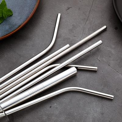 China Logo Reusable Stainless Steel Drinking Straws / Viable Wholesale Custom Metal Straw With Brush for sale