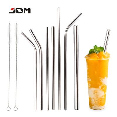 China 2019 Sustainable Trending Amazon Customized Reusable Silver Metal Drinking Straws , Straw Stainless Steel for sale