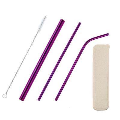 China Sustainable Eco Friendly Reusable 304 Stainless Steel Drinking Straw Set , Usable Straw Logo Custom for sale