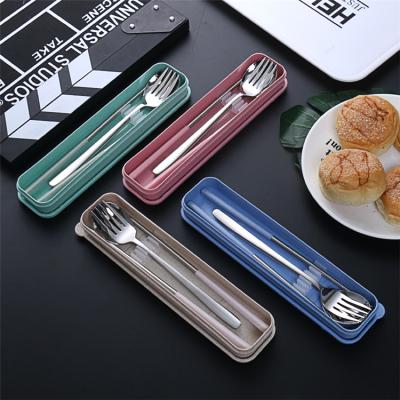 China Viable Promotional Outdoor Portable Food Grade 304 Stainless Steel Travel Cutlery Set for sale