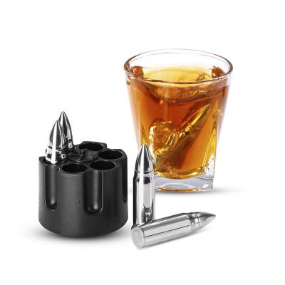 China Resistant To Oxidation Amazon Whiskey Stones 6 Pcs Stainless Steel Ball Shaped Metal Whiskey Stones Set Ice Cubes With Base for sale