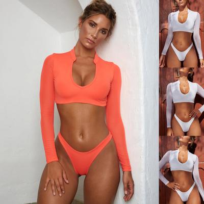 China 2022 Breathable Bikinis &Amp; 2 Piece Swimsuit High Quality Fashion Long Sleeve Bikini Beach Wear Long Sleeve for sale