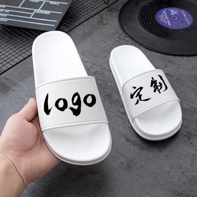 China Fashion Trend Bathroom Slippers Summer Custom Slippers Home Non Slip Leisure Lovers PVC Slipper Custom Logo for sale