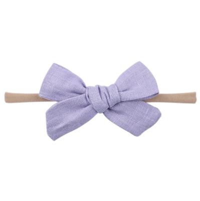 China Soft Big Bows Baby Headbands Nylon Hair Bows Elastics Toddler Hair Accessories Infant Baby Bow Headband for sale