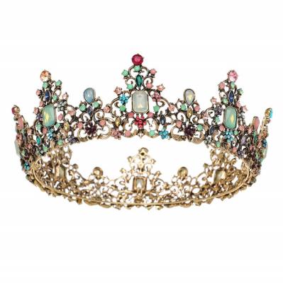 China Sweet Crowns for Wedding Rhinestone Queen Crown Tiaras for Costume Party Hair Accessories with Gemstones for sale