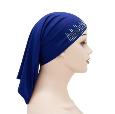 China 2021 New Image Style Milk Silk Hijab Tubes Inner Cap Under Hats For Hijabs Underscarf Hijab Cap With Crystal for sale