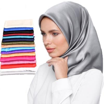 China Satin Women's Tank Top Hijab Scarves Fashion Long Simple Head Scarf Women Satin Silk Hijabs Muslim Wrap Shawl Scarf Turkish Hijab for sale