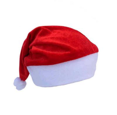 China Picture Adults And Kids Christmas Supplies Plain Merry Blank Felt Pleuche Santa Claus Hat for sale