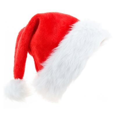 China 2021 Image wholesale Santa Hats Plush Thickening Ball Santa Claus Christmas Christmas Head Hats For Adults for sale